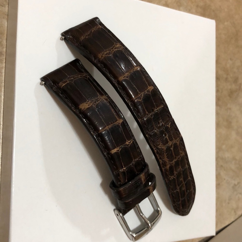 Chocolate Brown Alligator 18M Michele Watch Band